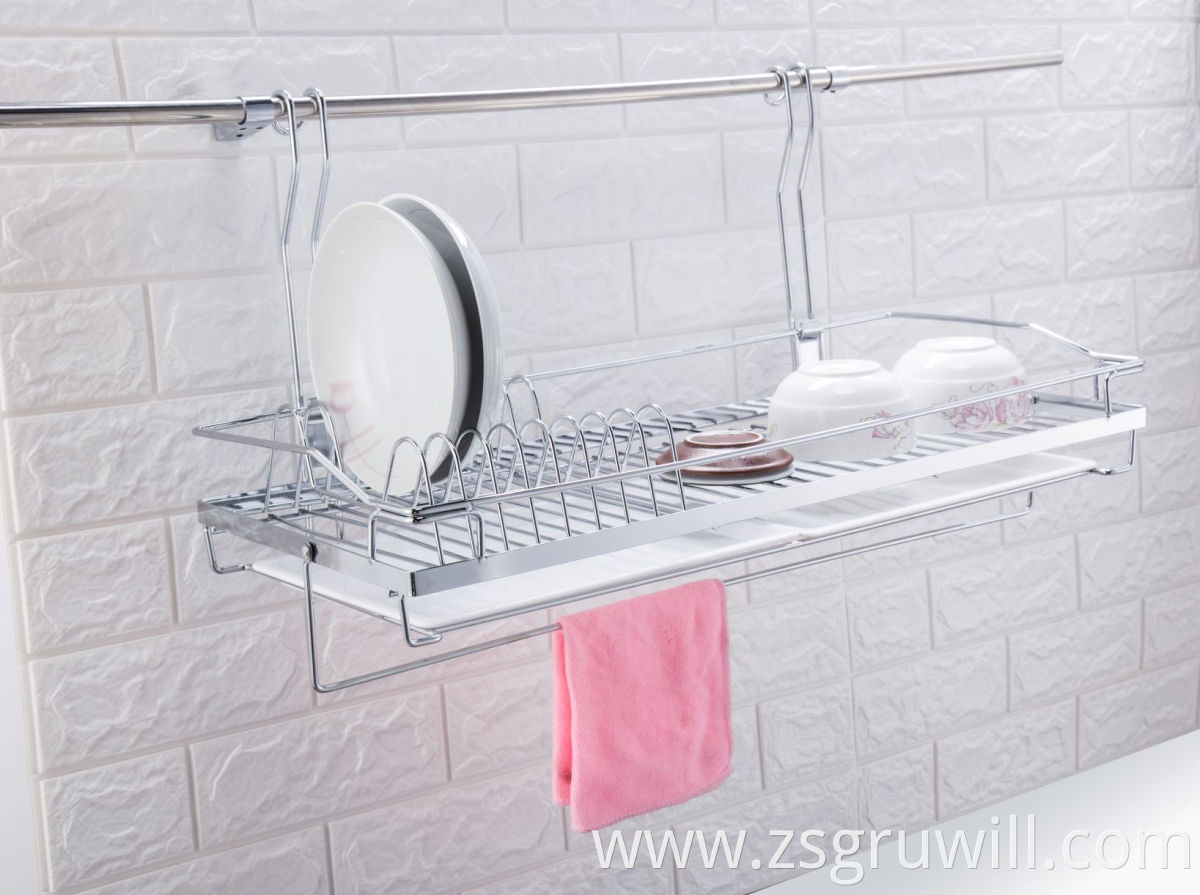 retail portable utensil stainless steel wall mounted dish drainer drying hanging rack